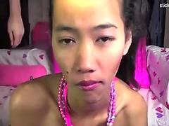 stickyasian18 Thai Cherry gags on cock to get Model job