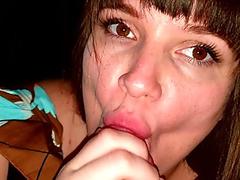 After Party milf SLUT sucking cock, licking balls and get cum on big natural tits Real Homemade 4K