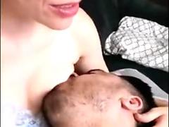 Wife gets double orgasm from breastfeeding her husband